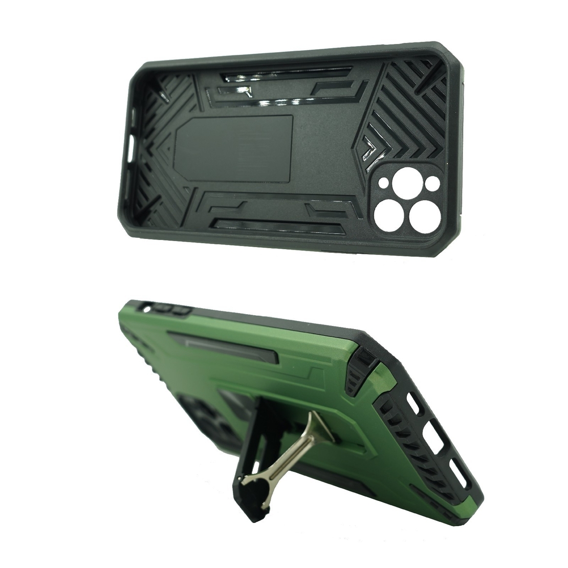Husa de protectie Vafy compatibila cu Apple iPhone 11 Defender Model 4 cu suport, Verde deschis