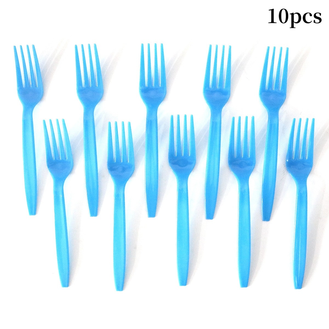 Set 10 Furculite de Unica Folosinta, Flippy, Plastic, 15.5 x 2.5 cm, Albastru