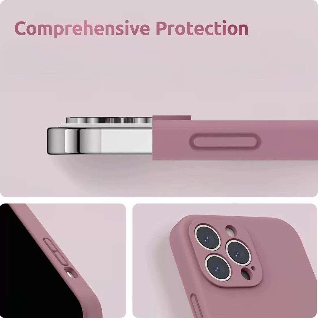 Husa protectie Vafy compatibila cu Apple iPhone 13 Pro Max Liquid Silicone Mov