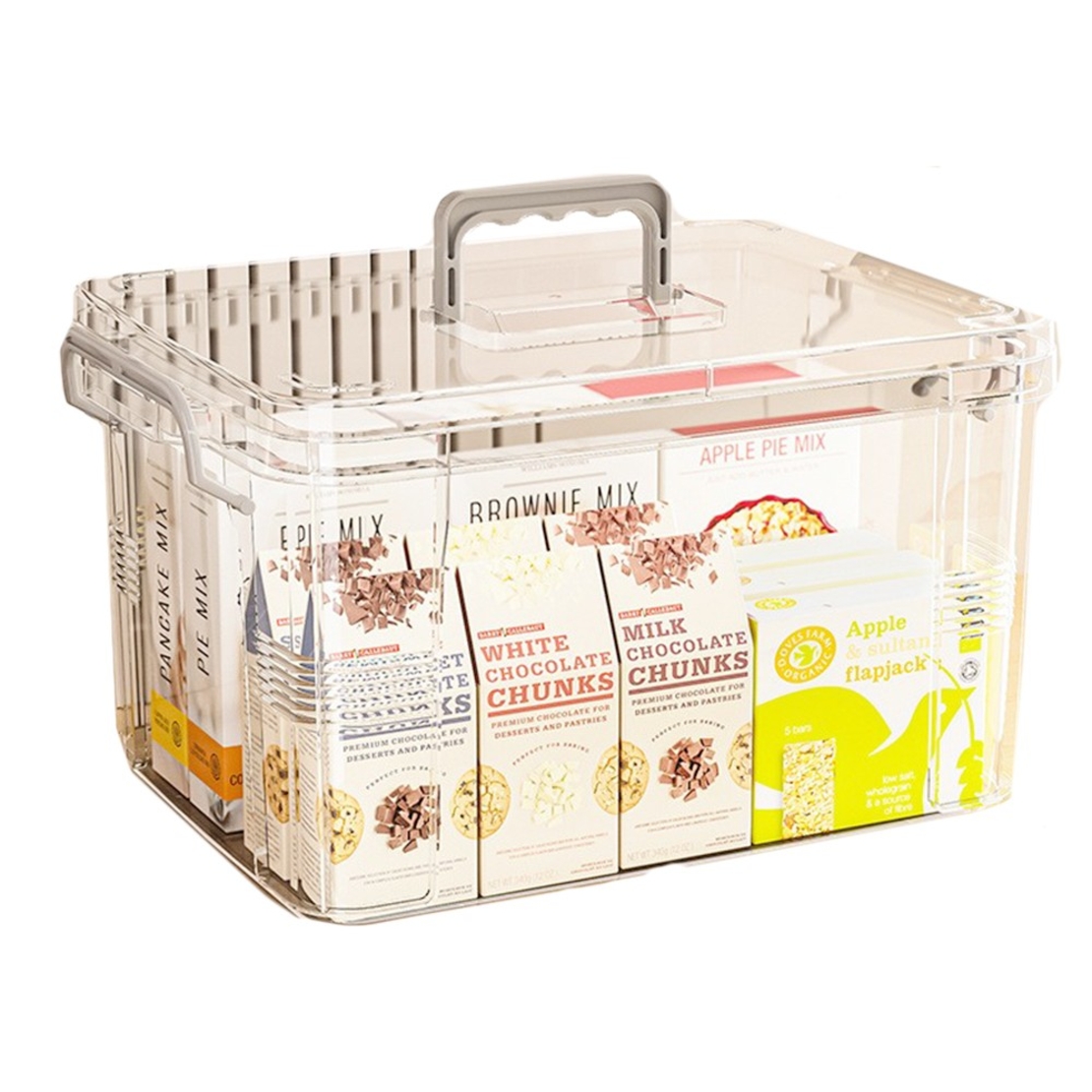 Cutie De Depozitare, Flippy, Tip Valiza, pentru Alimente, Jucarii, Accesorii, Transparenta, Marime L, 38.5x27.5x22 cm