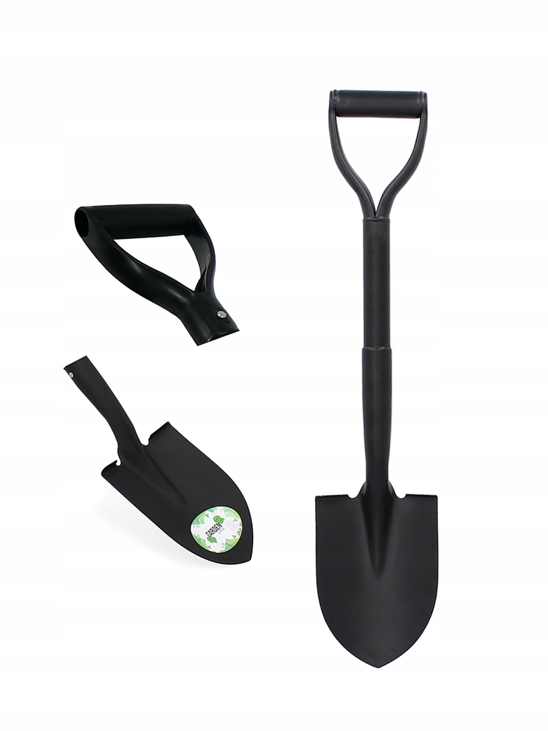 Lopata mica pentru gradina din otel cu maner ergonomic, 67 cm, negru