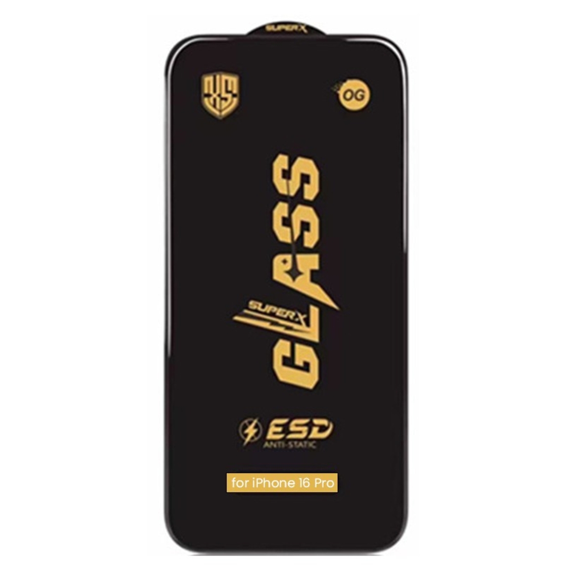Folie Sticla Securizata pentru iPhone 16 Pro, Vafy, Folie compatibila cu Apple iPhone 16 Pro, Sticla ESD, Super HD Glass, Anti-static, Margini Negre, Transparent