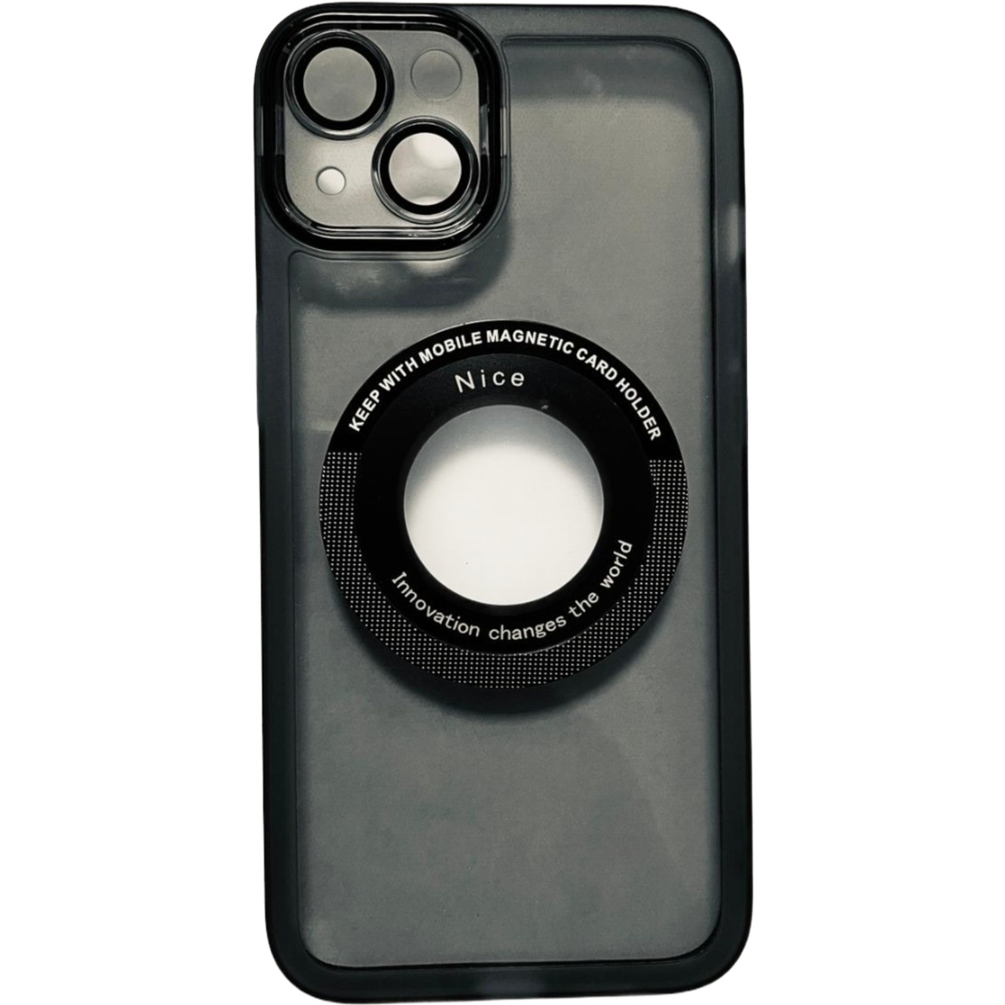Husa protectie Vafy pentru Apple iPhone 13 decupaj logo, magnetica, Protectie Camera, Negru