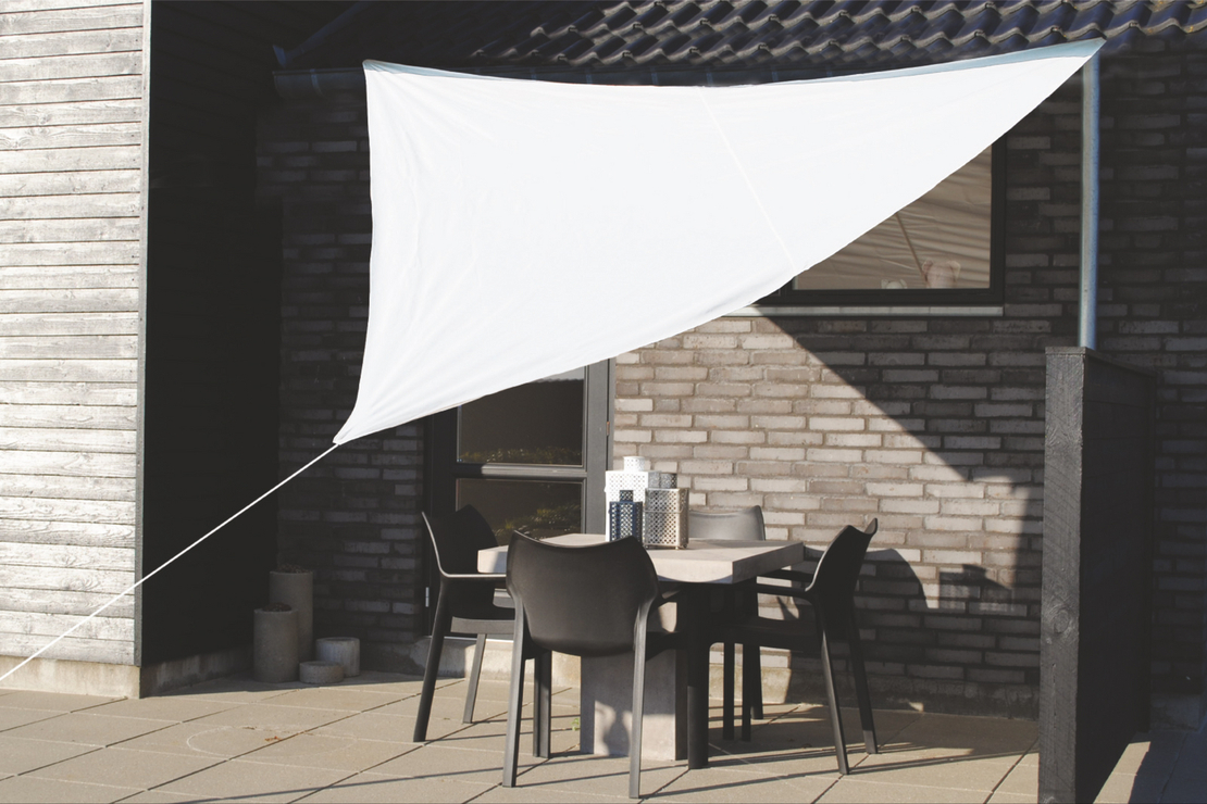 Copertina prelata de soare, triunghiulara, impermeabila, cu protectie UV, 300x300x300 cm, bej