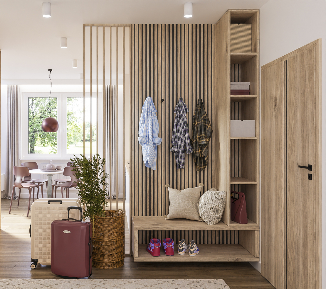 Riflaj perete despartitor MDF, LDA PREMIUM, Stejar Saragossa, 275x58 cm