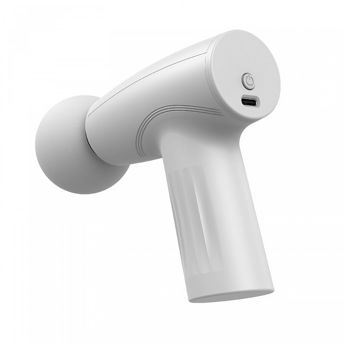 Mini Aparat de Masaj, Vafy, Tip Pistol, Incarcare USB Tip C, Portabil, Pentru Relaxare Musculara, Autonomie 120 Min, 3 Trepte de Viteza, Alb