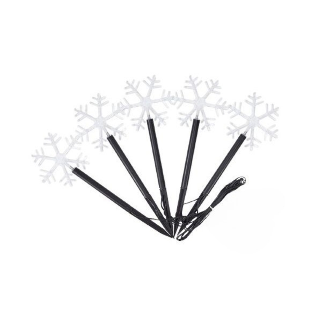 Set 5 Lampi LED cu baterii, de exterior Model Fulg de nea, pentru gradina, Vafy, 35.5 cm, Alb Cald