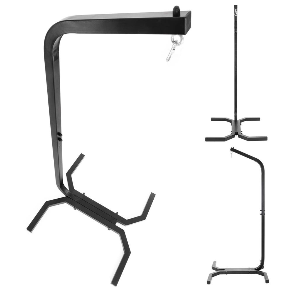 Suport leagan tip cuib sau hamac suspendat, cadru otel, maxim 180 kg, 92x92x205 cm, negru