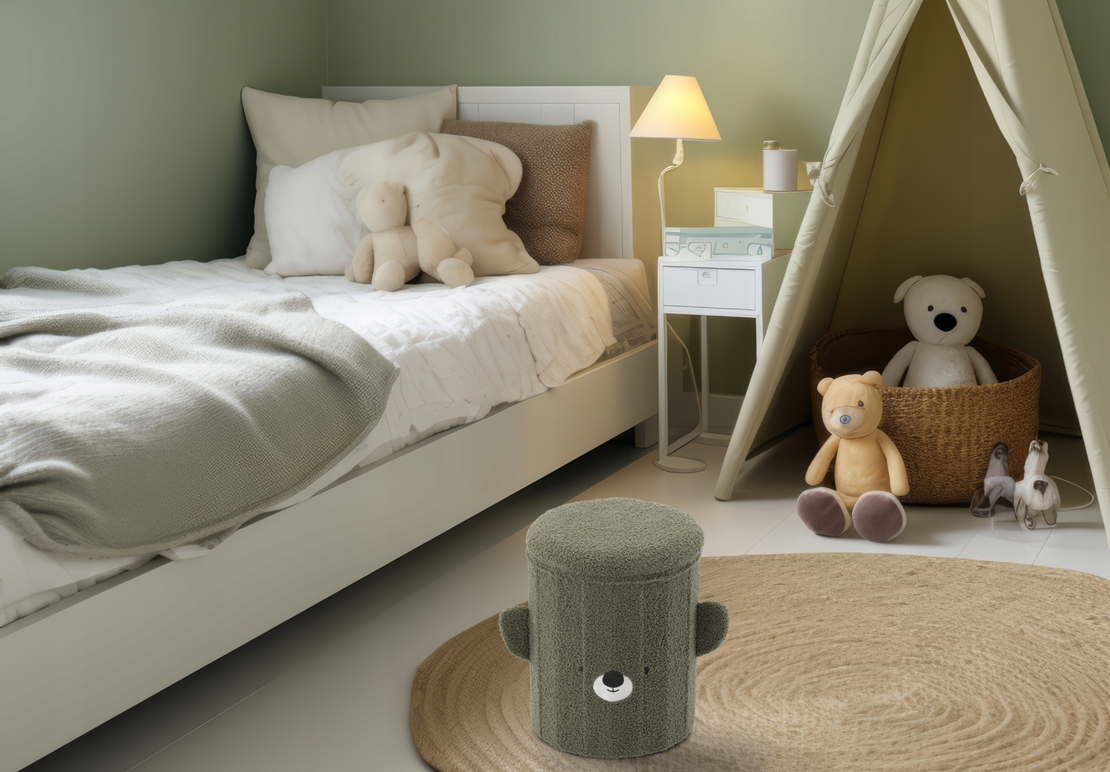 Taburet pentru copii, pliabil cu spatiu depozitare, 80kg, 28×34 cm, verde