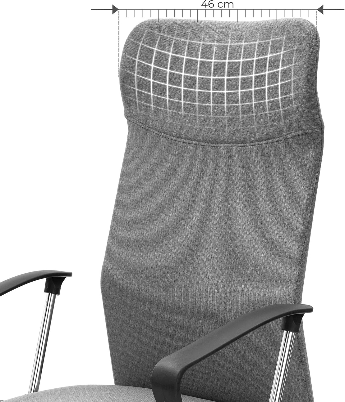 SONGMICS Scaun de birou ergonomic, reglabil pe inaltime, functie balans, maxim 120 kg, 63x63x120 cm, gri