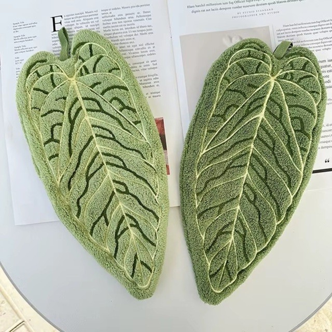 Prosop de Bucatarie, Vafy, Model Frunza, 32.5 x 15.5 cm, Verde