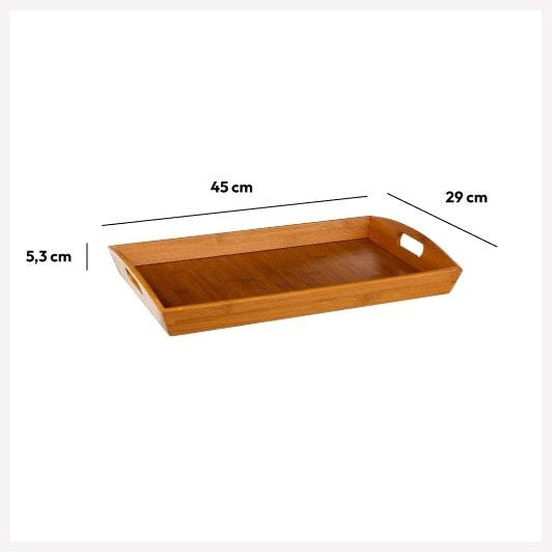 Tava servire 5Five dreptunghiulara din bambus, 44x29 cm, maro natur