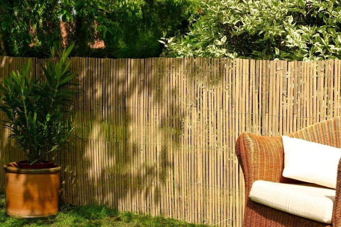 Panou de gard/paravan din bambus Sersimo, 100x300cm, 12mm