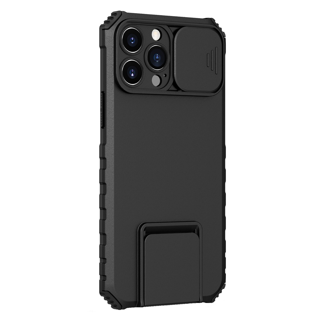 Husa Defender cu Stand pentru iPhone 11 Pro Max, Negru, Suport reglabil, Antisoc, Protectie glisanta pentru camera, Vafy