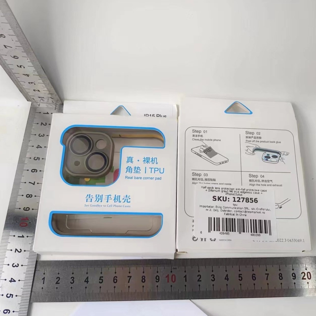 Husa TPU Edgeless Compatibila cu iPhone 15 Pro, Vafy, Protectie pentru Colturi si Camera, Aliaj, Antisoc, Antizgariere, Negru Mat