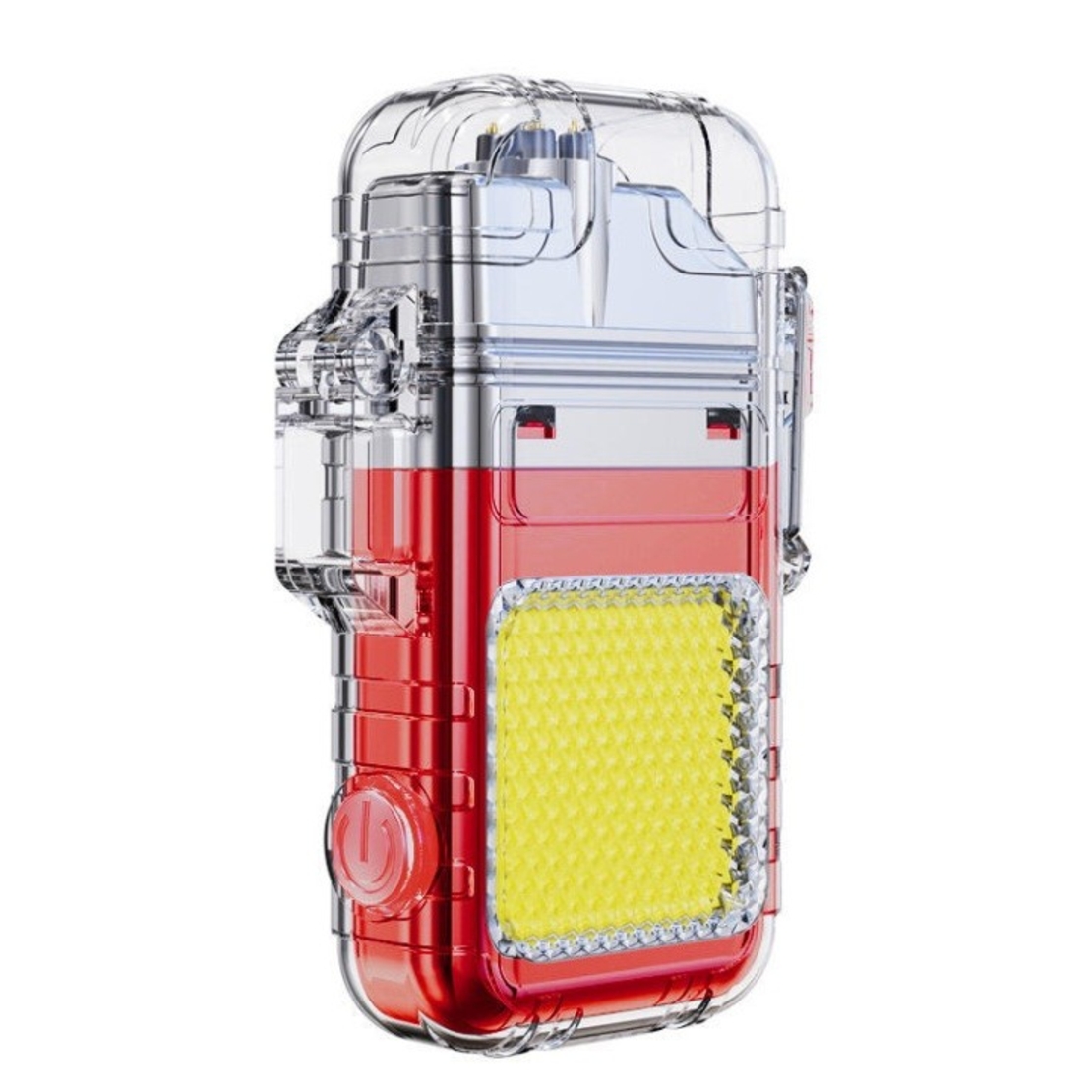 Lanterna Tip Breloc cu Bricheta, Vafy, Impermeabila, 3 Moduri Iluminare, 300 mAh, Incarcare USB-C, COB, Raza de Actiune 50 - 100 m, 7.4 x 4.9 x 1.7 cm, Rosu