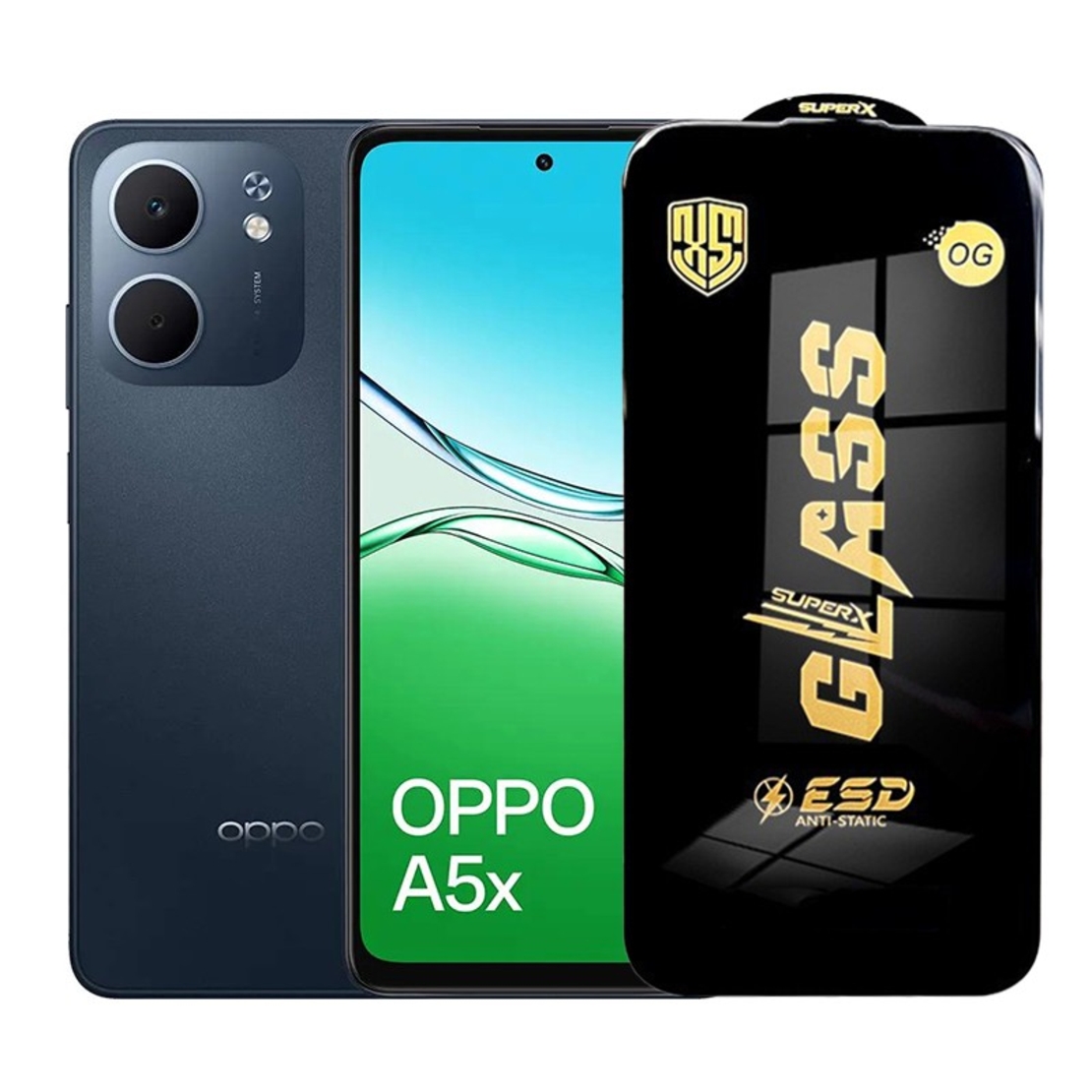 Folie de Protectie pentru Oppo A5x, Vafy, Sticla Securizata ESD, Margini Negre, Rezistenta la Zgirieturi, Antistatica, 0.35 mm, Transparenta
