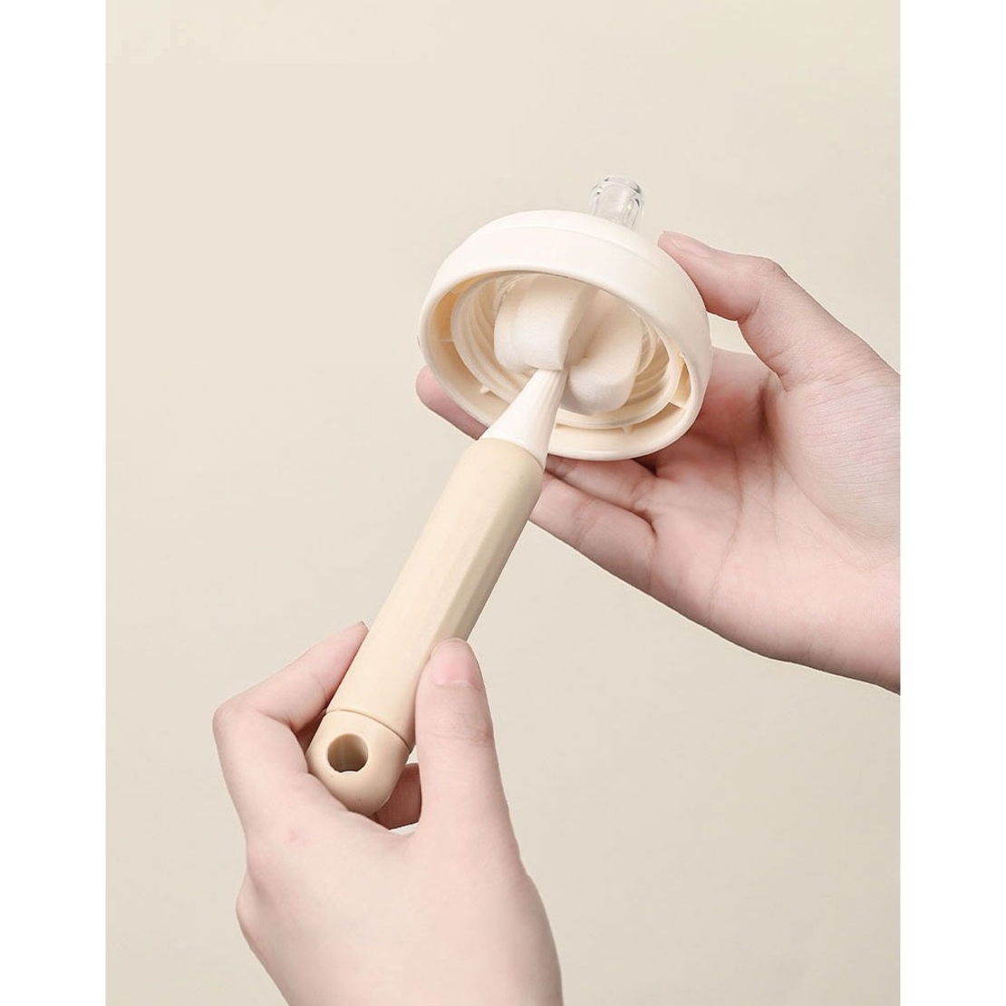 Set 3 Perii de Spalat Biberoane, Vafy, pentru Tetina, Biberon, Pai, Materiale Sigure, fara BPA, Curatare 360°, Roz