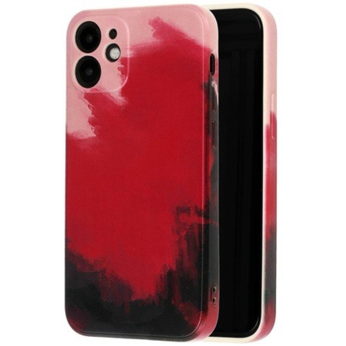 Husa protectie Vafy compatibila cu Apple iPhone XR Tpu Ombre, Roz/Mov/Negru