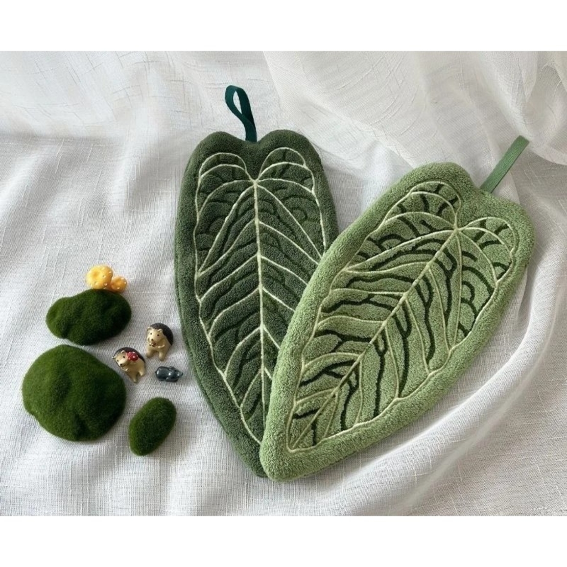 Prosop de Bucatarie, Vafy, Model Frunza, 32.5 x 15.5 cm, Verde
