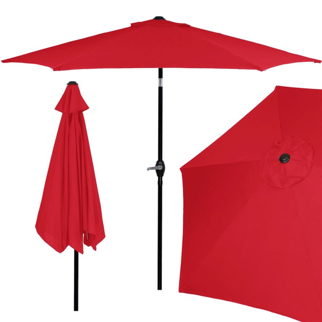 Umbrela terasa gradina, cu manivela si inclinare, diametru 250cm, Rosu