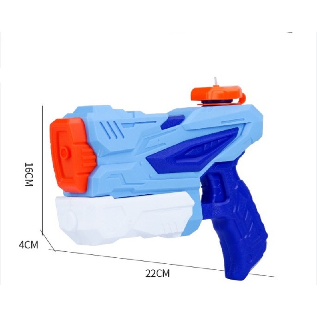 Pistol cu Apa pentru Copii, Rezervor, Pentru Piscina/Plaja, Flippy, 6ani+, 3 duze, Albastru, 300ML
