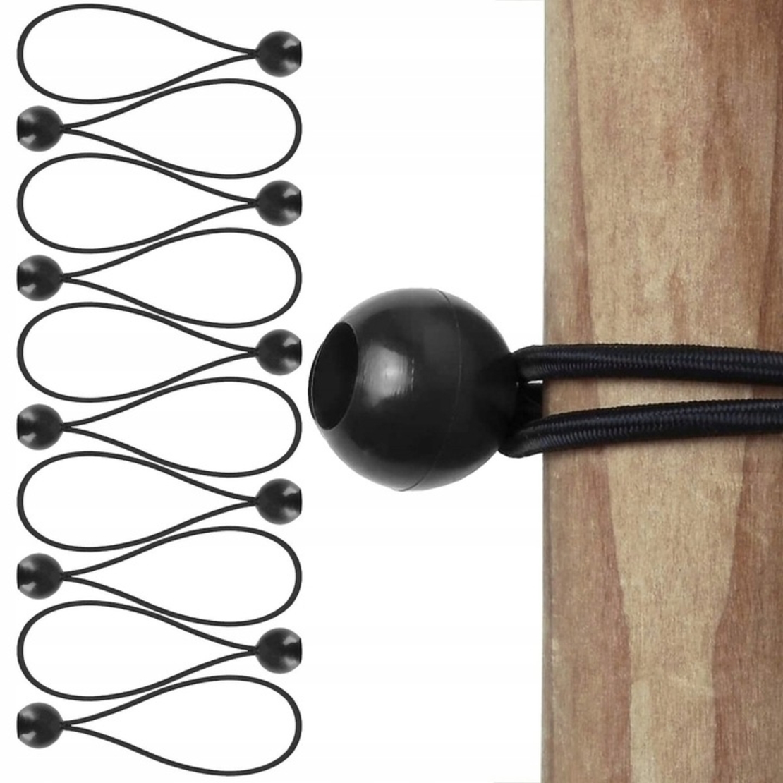 Set elastice cu bila pentru fixare prelate sau bannere, reutilizabile, 10 bucati