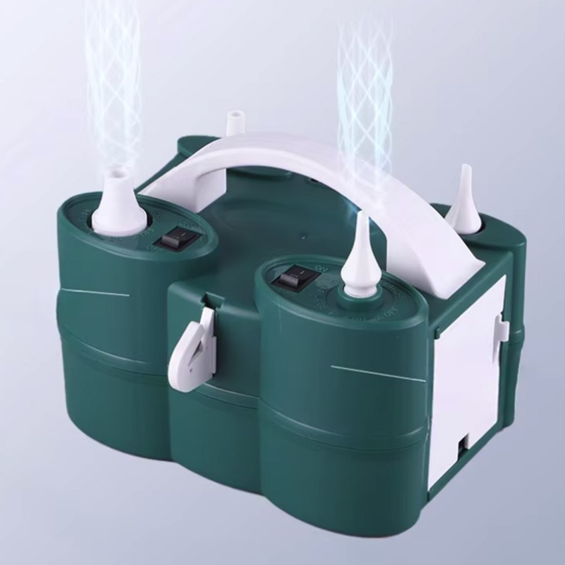 Pompa Electrica de Umflat Baloane, Flippy, cu Doua Iesiri, 220V, Putere 600W, Accesorii petrecere, Verde