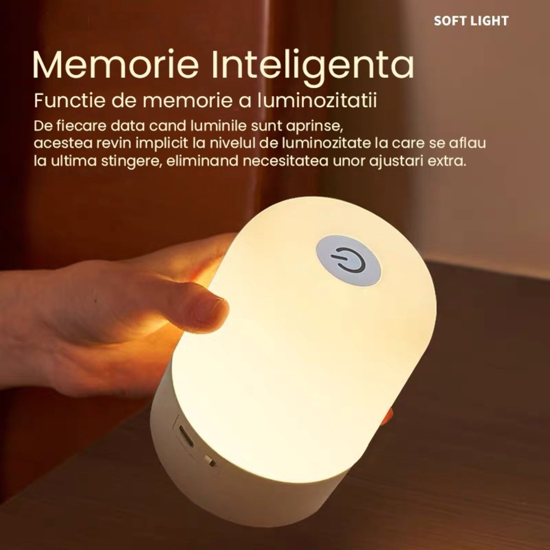 Lampa LED Reincarcabila, Flippy, Control tactil, Lumina in 3 culori albe, Lampa pentru Dormitor, 16 Culori RGB, Lumina de Noapte in Camera Copiilor, 11 x 8 x 8 cm, Alb