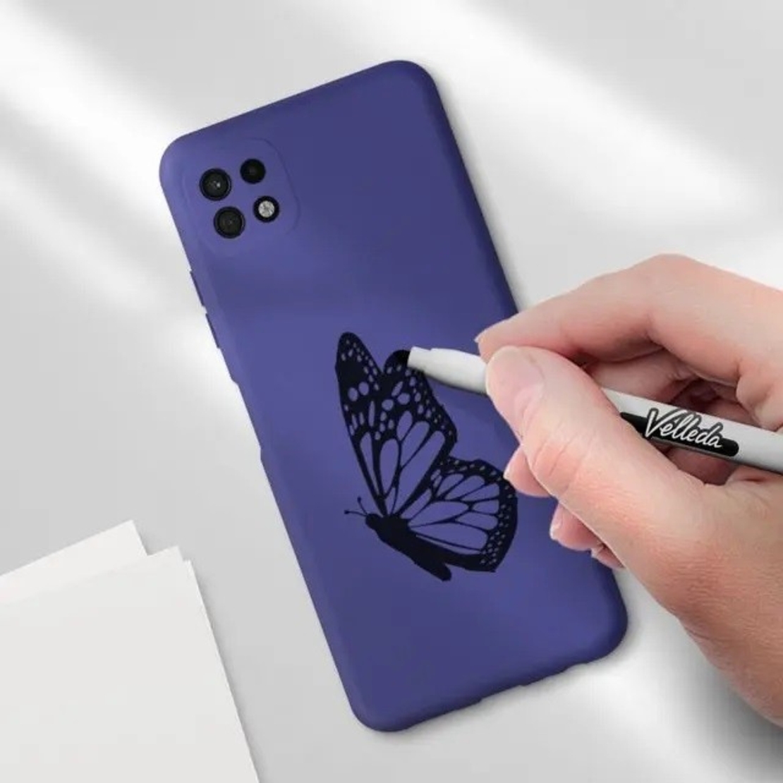 Husa protectie Vafy pentru Samsung A22 5G Liquid Silicone Mov