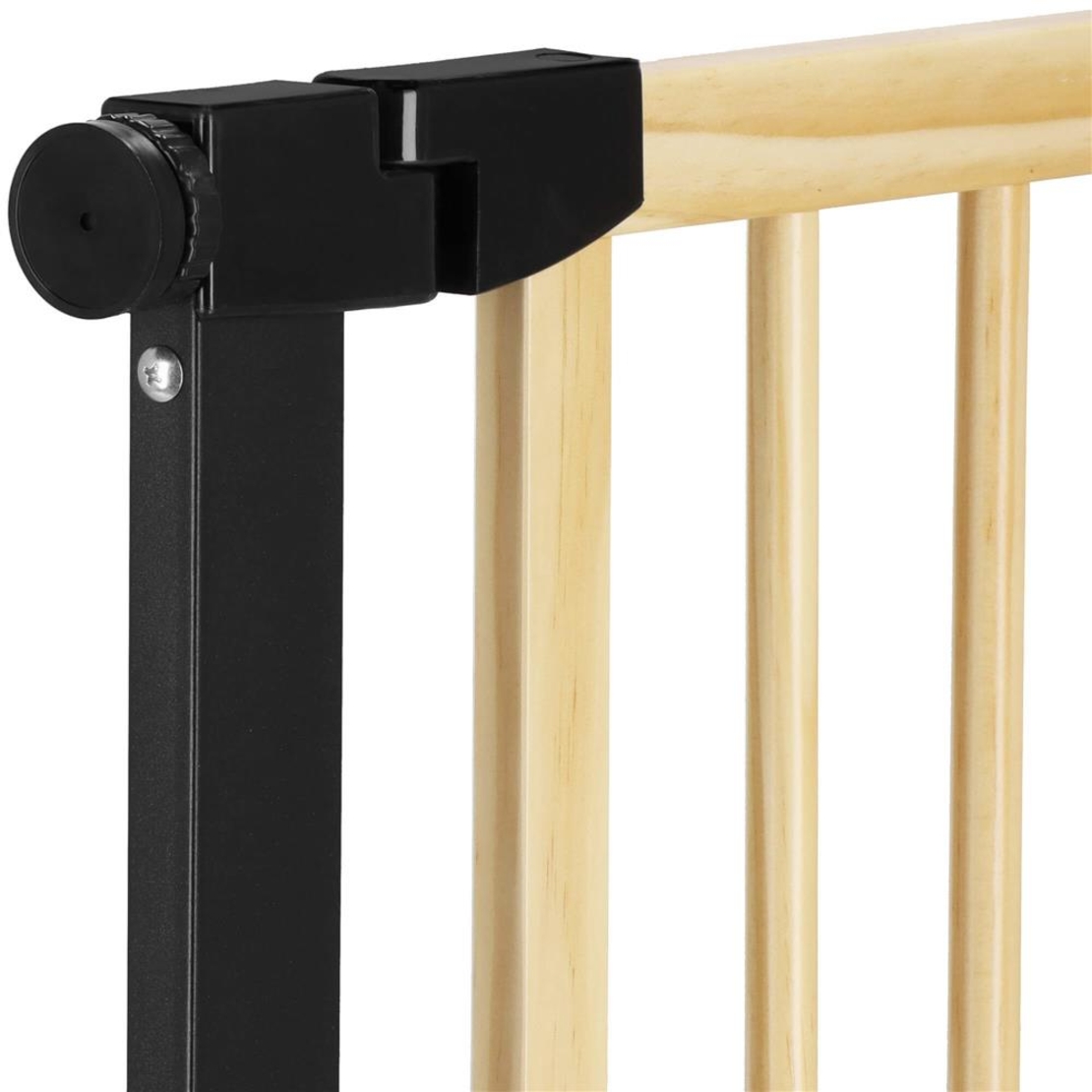 Poarta de siguranta Safety Gate pentru scari, ajustabila, din lemn cu structura otel, 96-103cm, negru maro