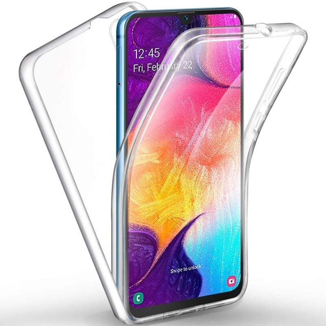 Husa de Protectie, Flippy, pentru Samsung Galaxy A40, Acoperire Completa 360, Silicon, Transparent