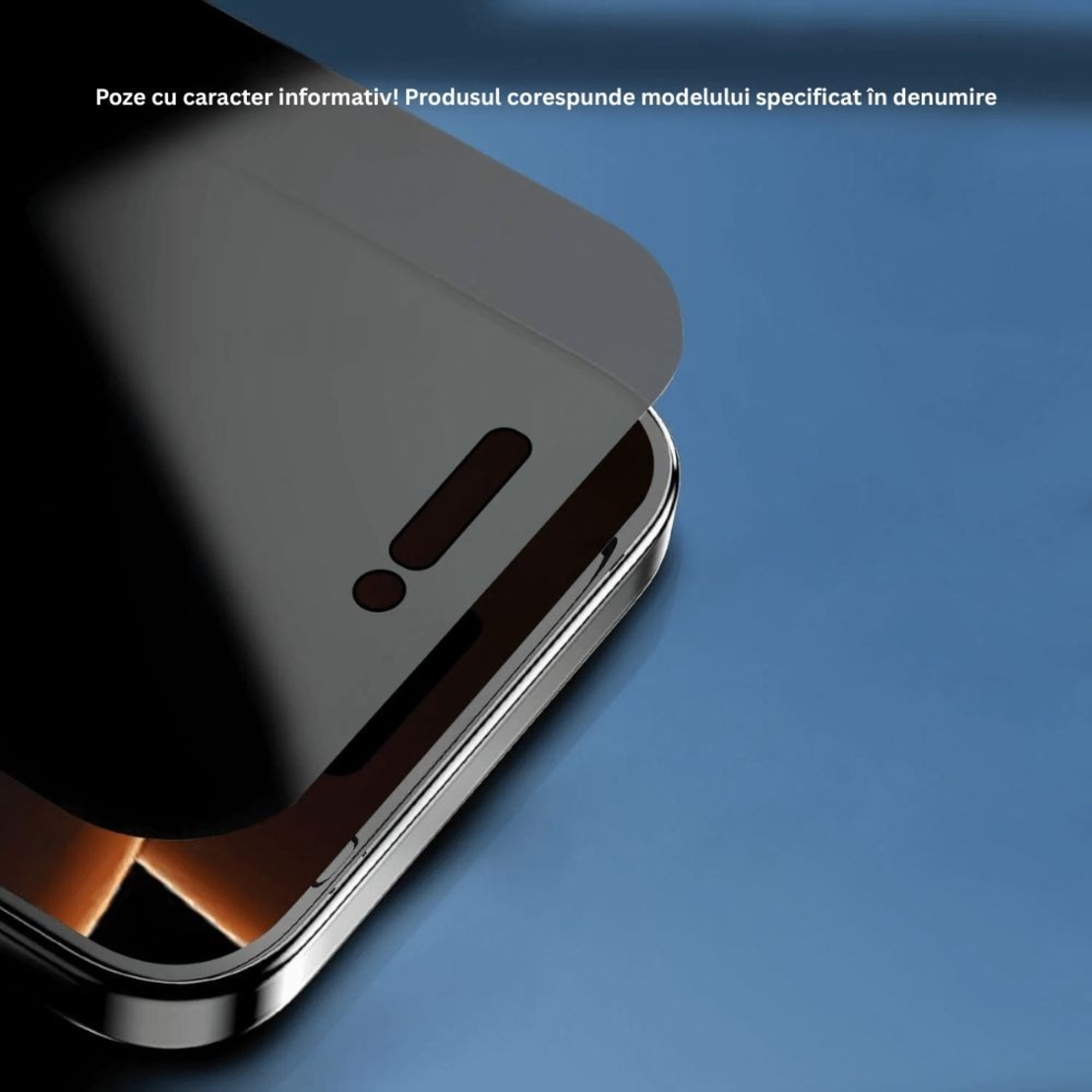Folie Sticla Securizata, Vafy, Pentru Apple iPhone 16 Pro Max, Privacy Classic, 2.5D, Confidentialitate 30°, Negru Transparent