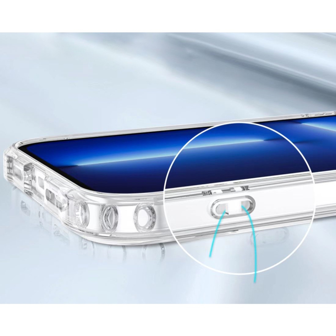 Husa MagSafe Silicone pentru iPhone 12 Pro Max, Vafy, Transparenta, Magnetica, Extra Protectie Camera Albastru