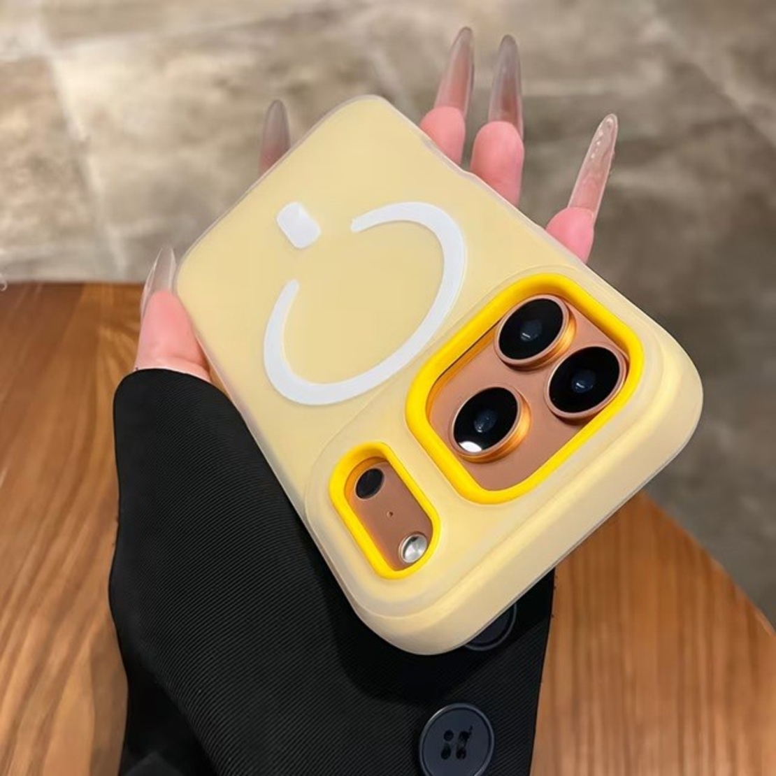 Husa Telefon Jelly Magnetic 2in1, Vafy, Compatibila cu Apple iPhone 17 Pro, din PC+TPU, Magsafe, Finisaj Mat, Portocaliu