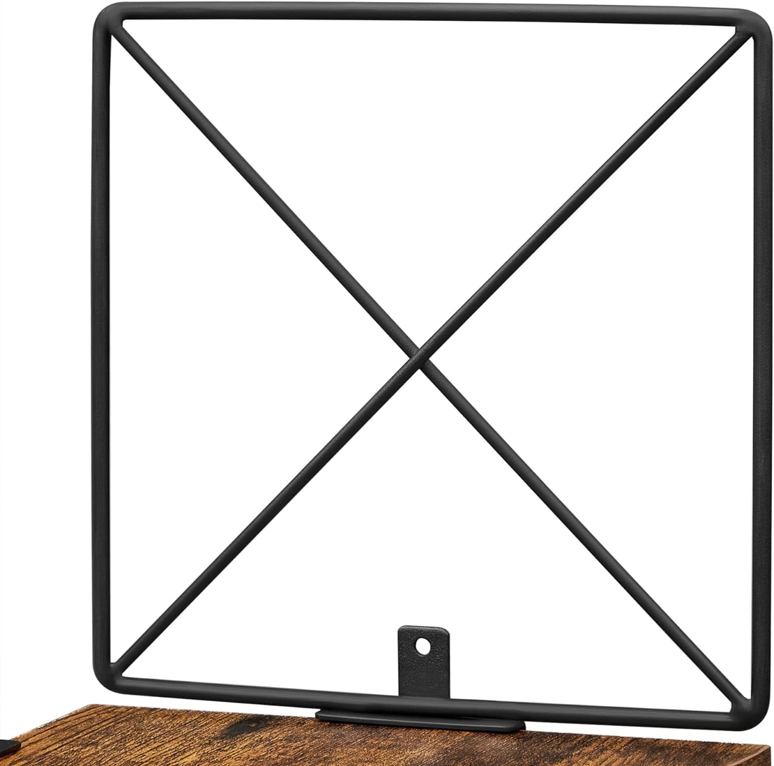 VASAGLE Raft de perete pentru colt, cadru otel cu 5 etaje din MDF, 20x20x128cm, maro rustic si negru