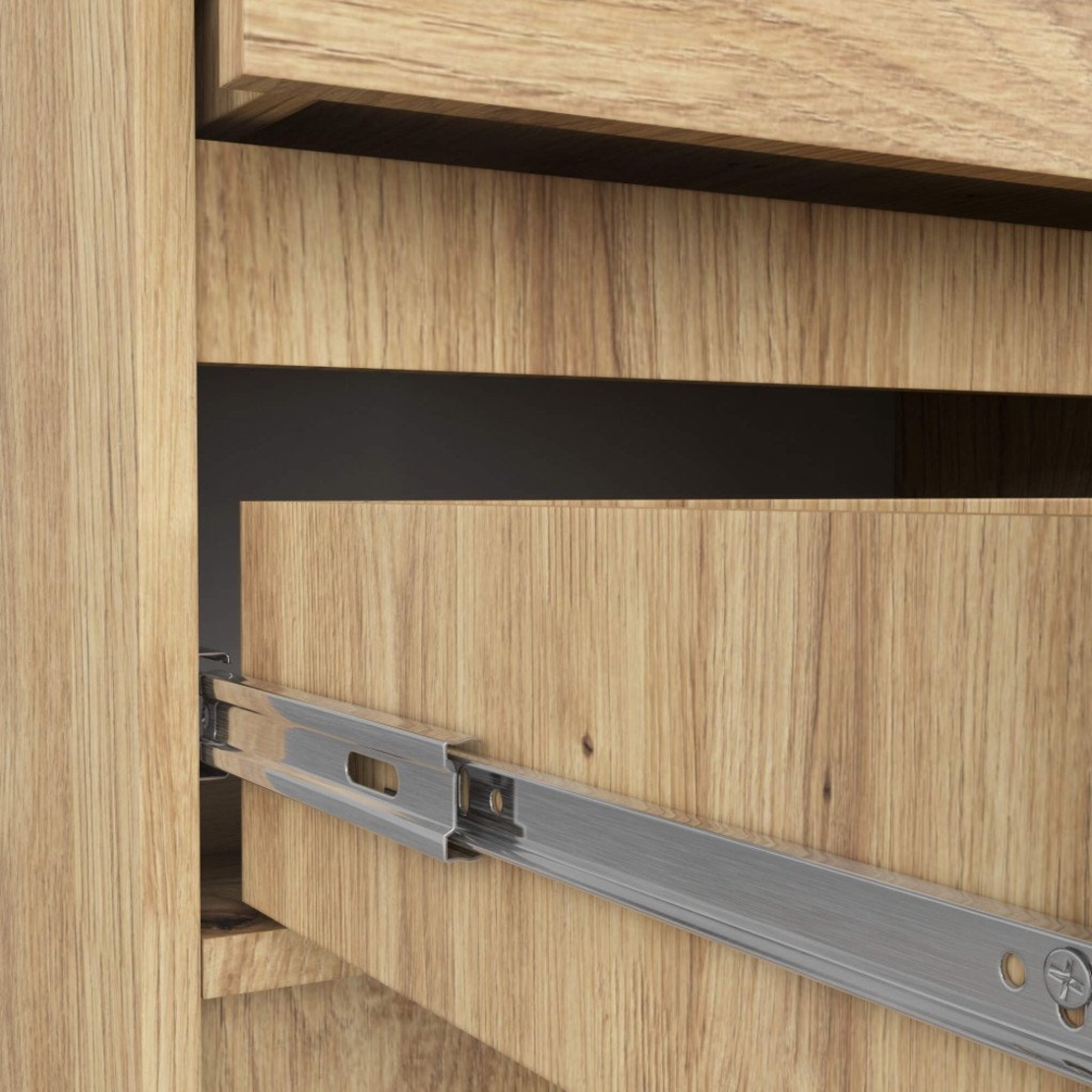 Noptiera cu 2 sertare din PAL laminat 16 mm, 60x40x55 cm, stejar artisan