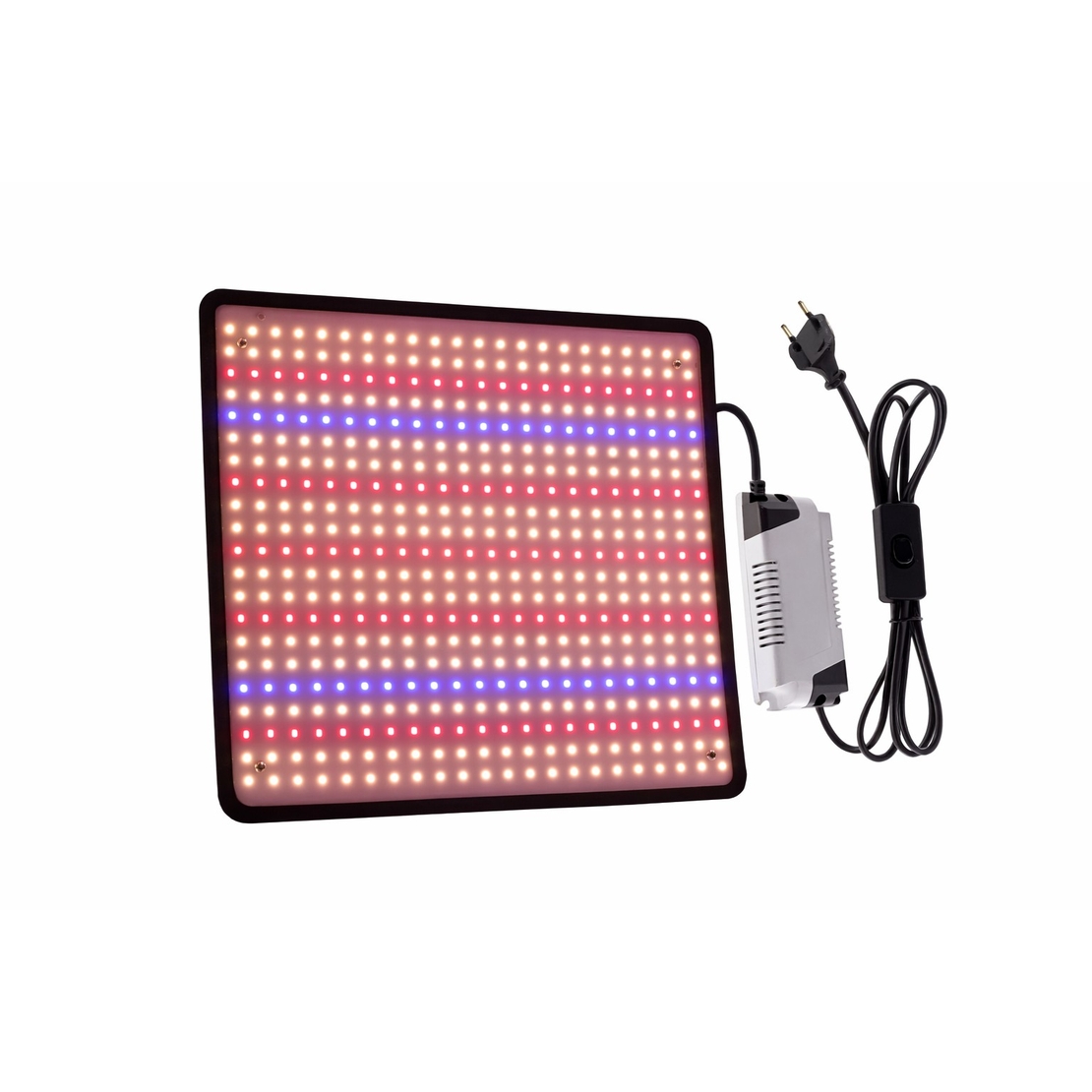 Lampa Crestere Plante, Vafy, Model Keel Edge, 500 LED, 85-265 V, 45 W, Spectru Alb Cald, Rosu si Albastru, 30 x 30 cm, Negru