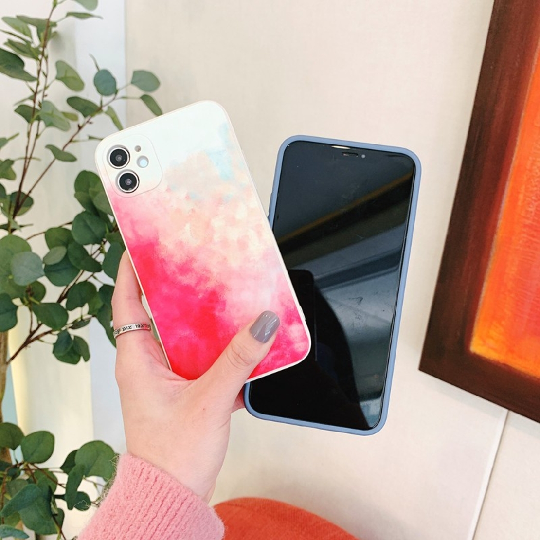 Husa protectie Vafy compatibila cu Apple iPhone 12 Pro Max Tpu Ombre, Roz/Galben