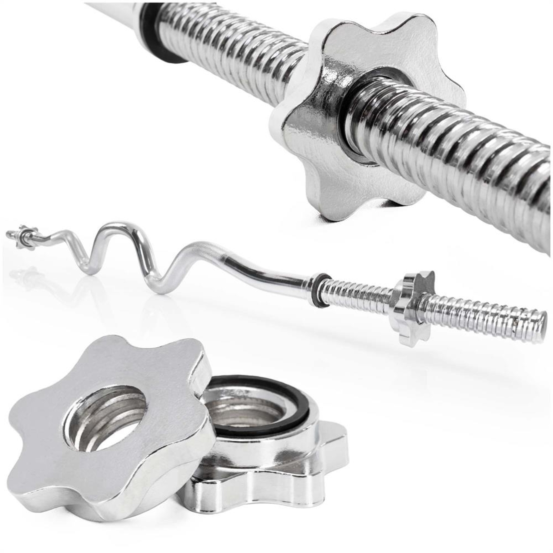 Bara haltera curbata Z pentru greutati, 120 cm, diametru 25 mm, otel cromat, incarcare maxima 140 kg