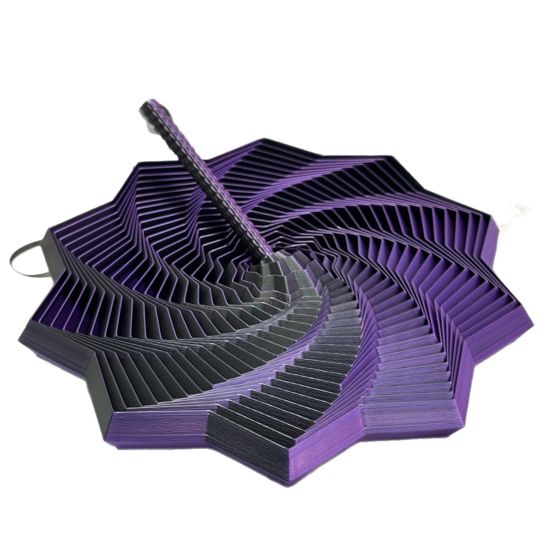 Jucarie Decompresie, Flippy, Model Stea 3D, DuoChrome, Maner Spirala, Turn Magic Geometric, Multiple Forme, Anti-stress, 11 cm, Negru/Mov