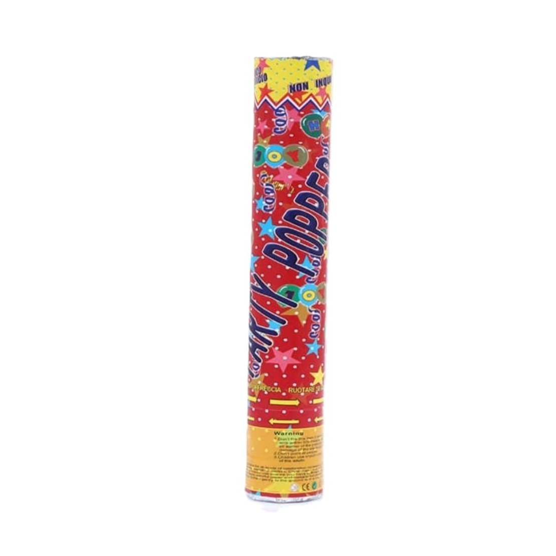 Tun de Confetti, Flippy, Party Popper, 60x5 cm, Model Stelute, Inimioare, Paiete, Lucioase, 3 cm Diametru, Multicolor
