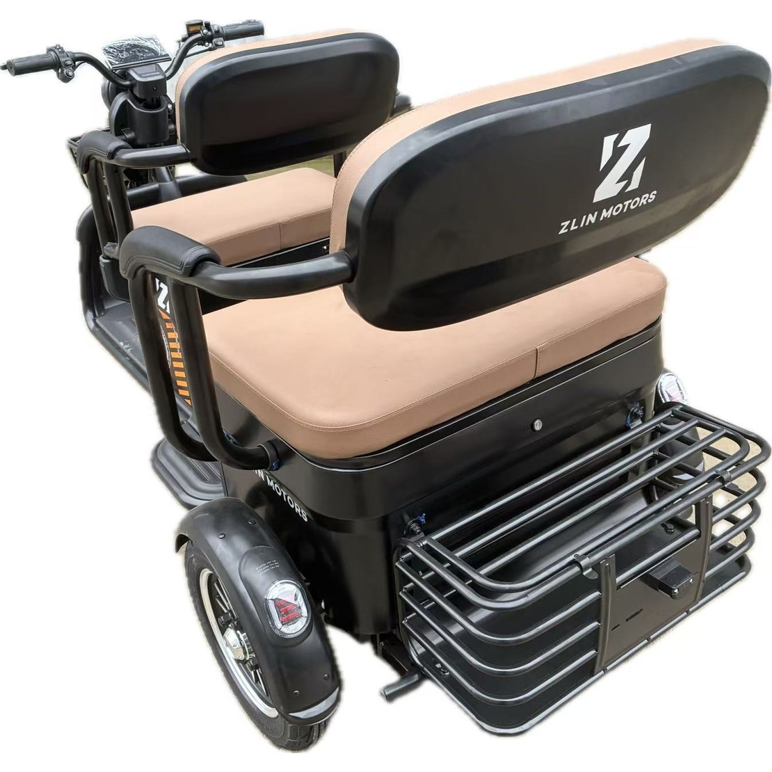 Triciclu Electric V6, Saige, Fara Permis, cu Doua Locuri, Motor 1800W, Baterie 72V24Ah, Autonomie 60km, 220x88x105 cm, Viteza Maxima 25km/h, Negru OldStyle