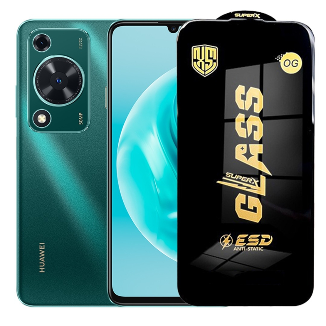 Folie de Sticla pentru Huawei Nova Y72, Vafy, Sticla Securizata ESD Antistatica, Super-X Privacy OG, cu Margini Negre, Rezistenta la Zgirieturi, 0.35 mm, Transparenta