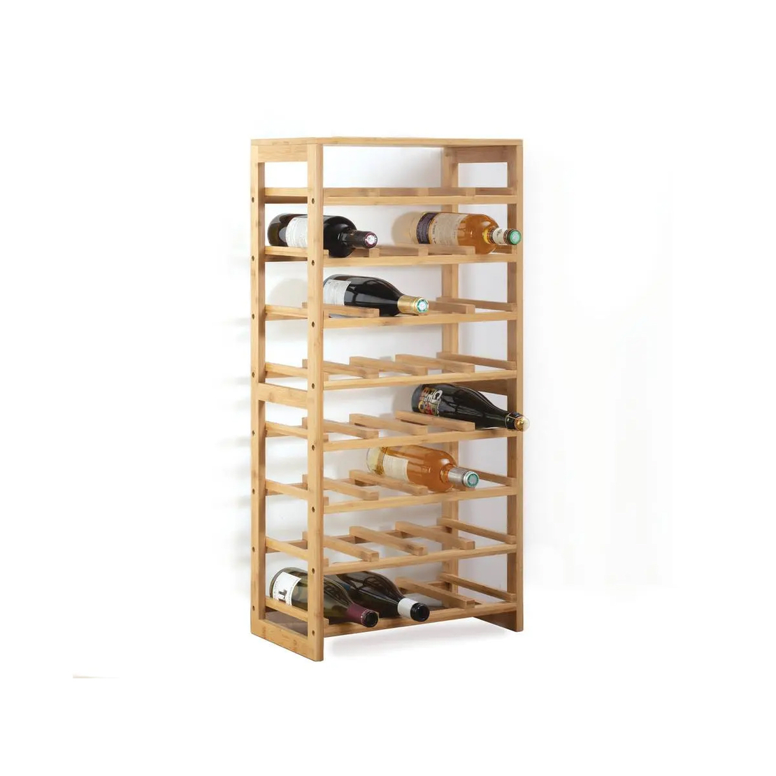 Suport sticle 5Five Linha bambus pentru 32 sticle, 45x24x89 cm, maro natural
