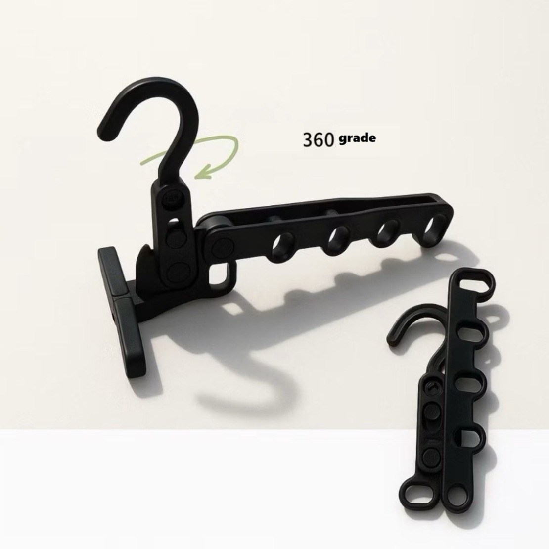 Suport Umerase, Flippy, Pliabil, Portabil, 5 Gauri pentru Umerase, Rotire 360 Grade, din Plastic, Negru