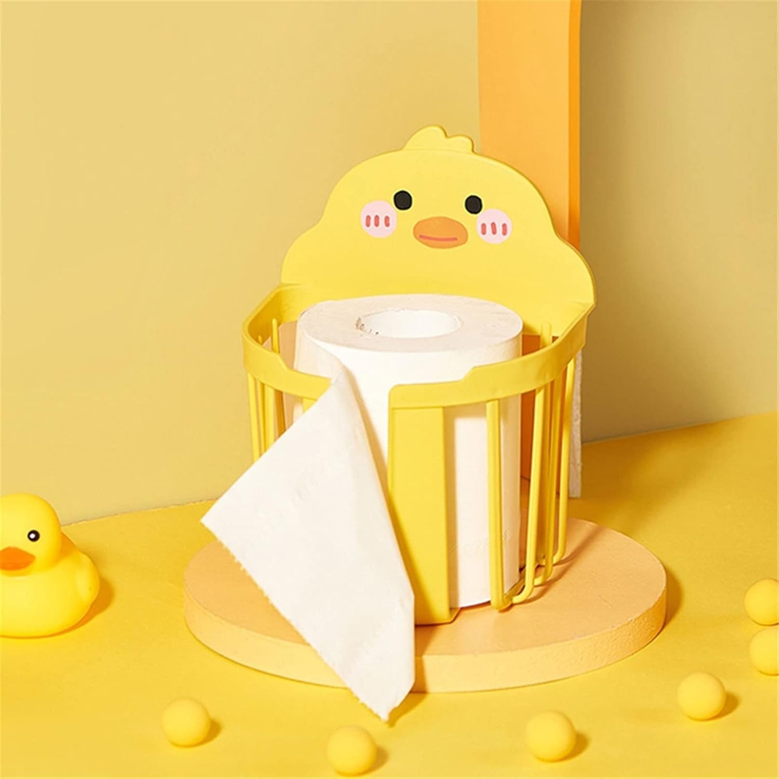 Cutie de Depozitare, Flippy, din Plastic, Montare pe Perete, Model Ratusca, 17.5x13.5x12 cm, Galben