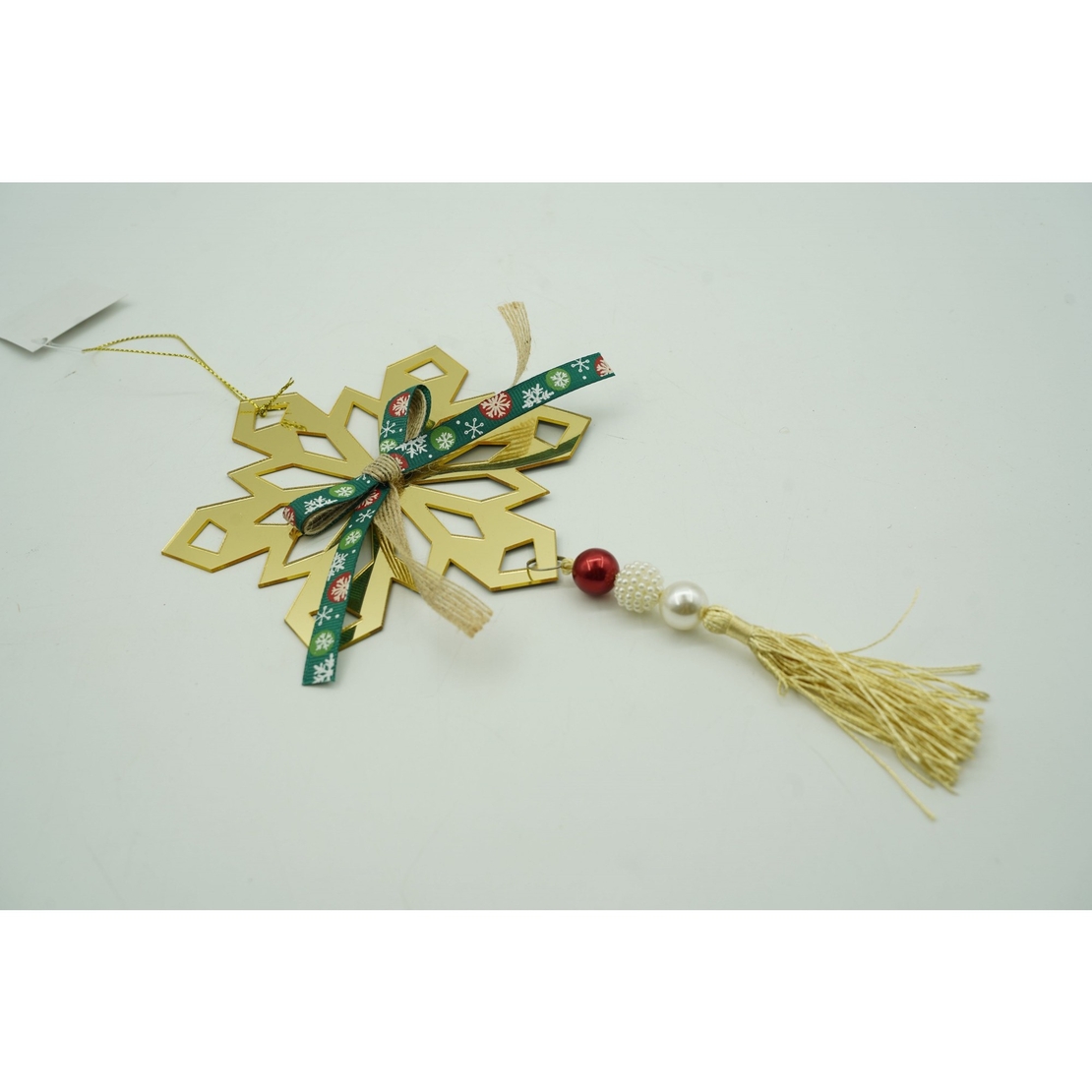 Ornament brad, Flippy, Fulg de nea, Auriu, Lucios, 16*30CM, Acril, Interior/ Exterior
