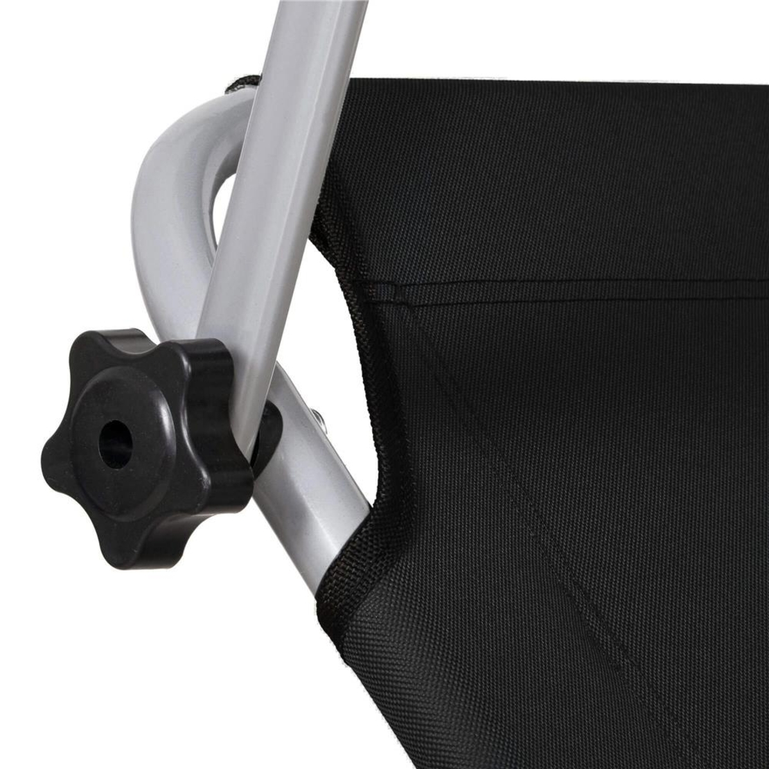 Sezlong pliabil cu parasolar, 188x57x38cm, sarcina 120kg, gri antracit