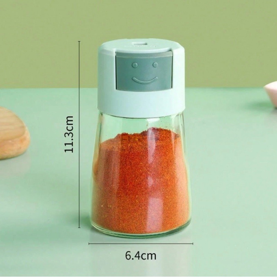 Dozator Condimente, Vafy, din Stilca, 180 ml, Rezistenta la Umidiate, 11.3 x 6.4 cm, Masura 5g, Verde